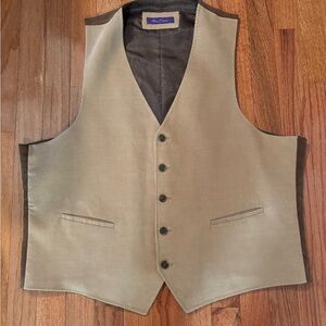 Alan Flusser Mens Corduroy and Suede Vest Size XL Excellent condition